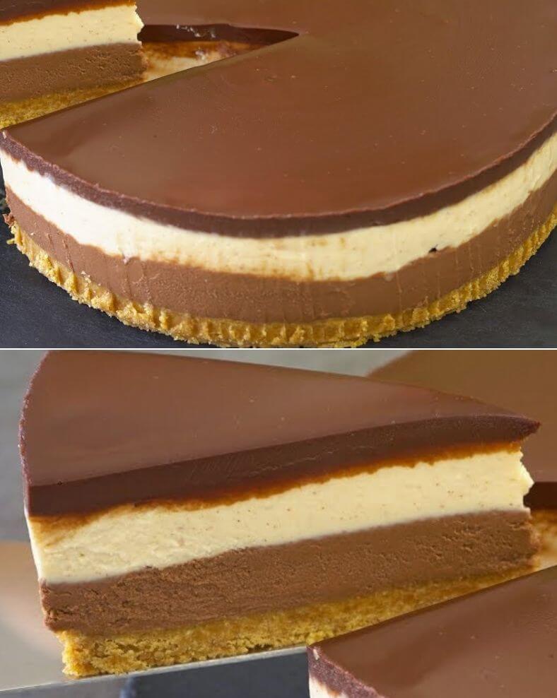 No Bake Peanut Butter Chocolate Cheesecake