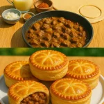 Delicious beef curry pie with flaky crust and savory filling