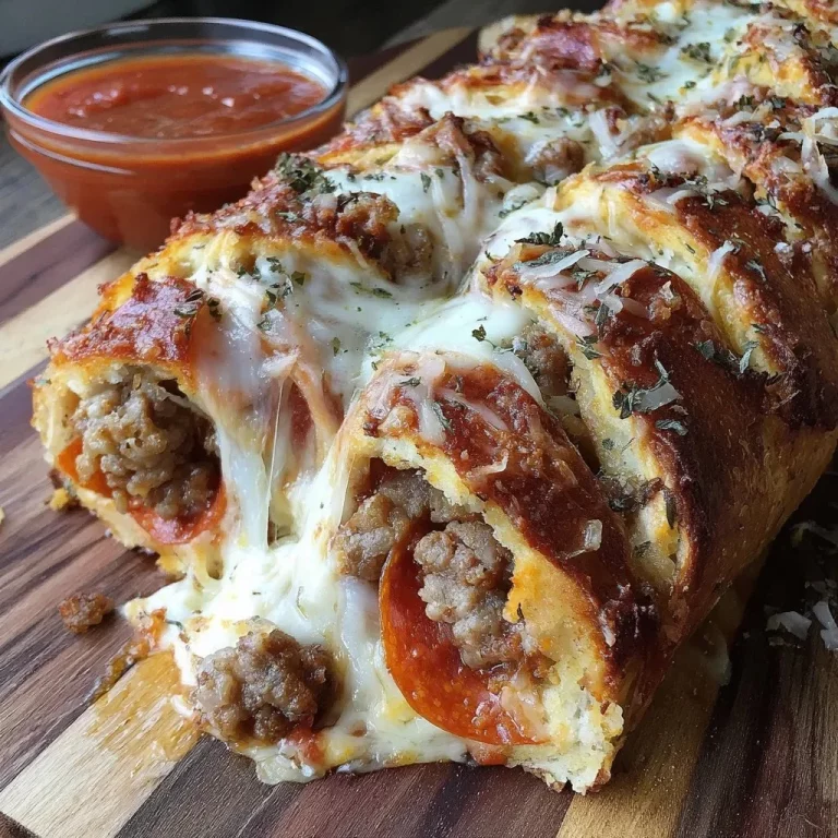 Cheesy Beef Braid recipe with melted cheese and flavorful beef filling