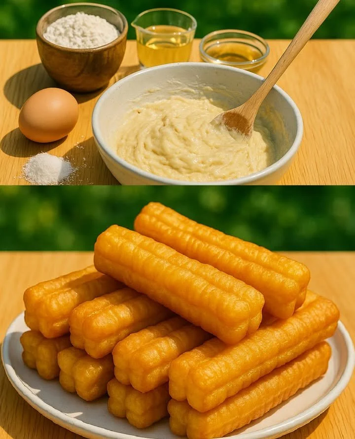 Delicious Chinese fried breadsticks served with dipping sauce