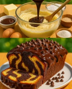 Delicious slice of Chocolate Marble Bread, showcasing swirls of chocolate and vanilla.