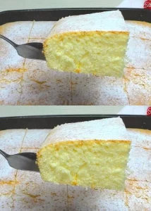 Fluffy vanilla cake with frosting on a white plate