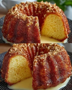 Deliciously moist lemon yogurt cake sliced on a rustic wooden table