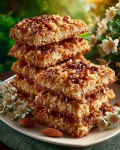 Delicious Oat and Fruit Bake topped with fresh fruits and nuts