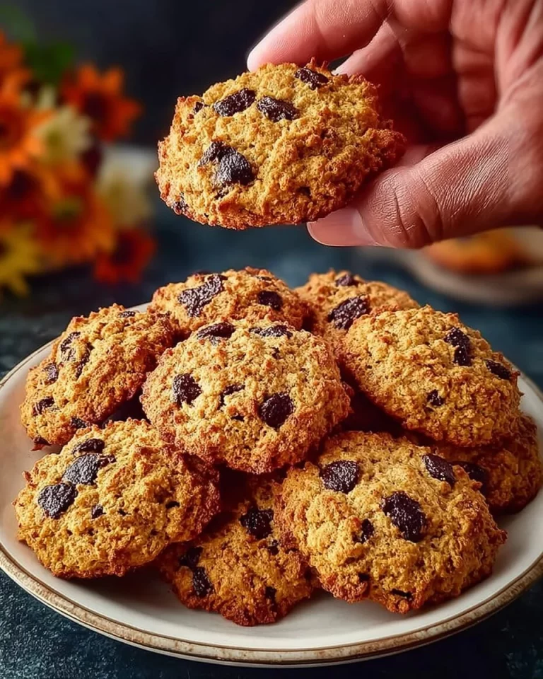 Freshly baked oatmeal apple cookies with cinnamon and raisins
