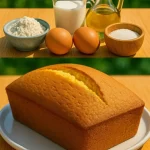 Delicious super soft vanilla sponge cake topped with icing on a plate