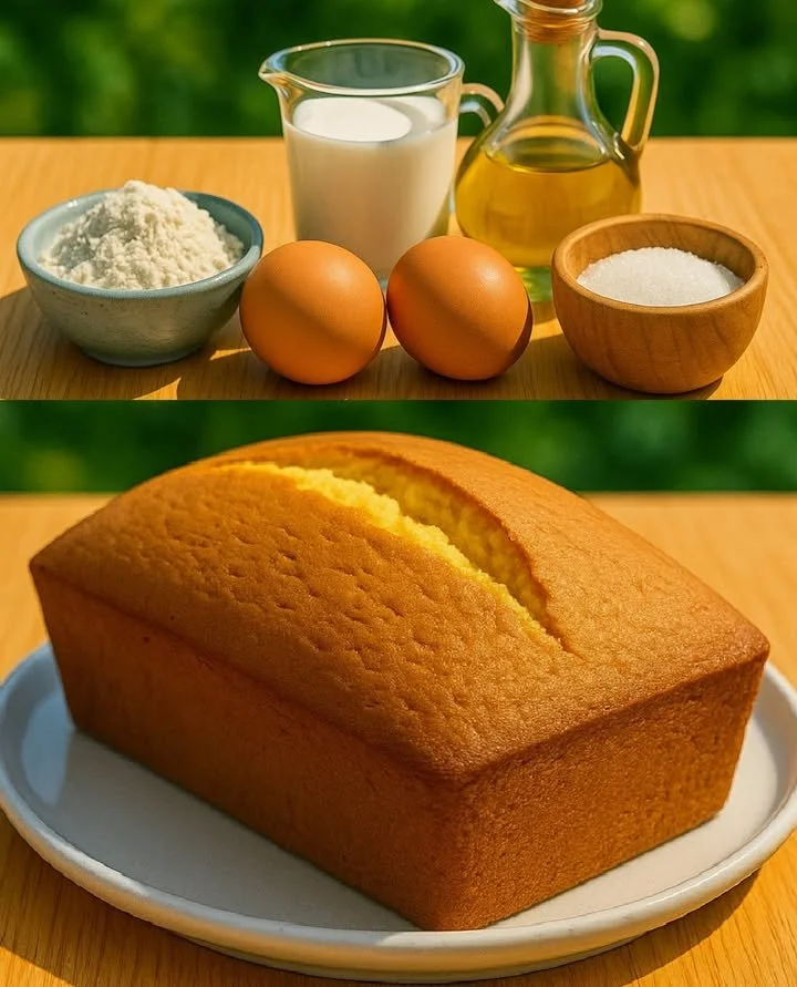 Delicious super soft vanilla sponge cake topped with icing on a plate