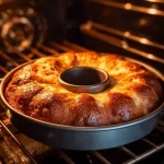 Delicious homemade apple cake topped with icing and fresh apples