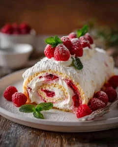 Delicious Meringue and Mascarpone Berry Dessert with fresh berries.