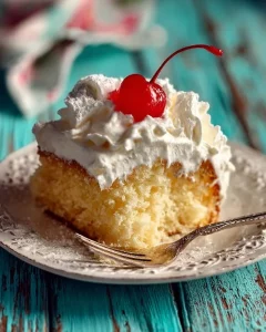 Delicious homemade Pina Colada Cake with coconut and pineapple toppings